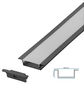 Perfil para fita de LED de EMBUTIR 40x12mm