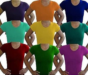 CAMISETAS BABY LOOK - MALHA - CORES DIVERSAS