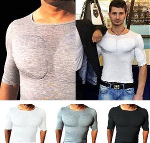 Camisetas com Enchimento Masculino - 60 Peças Sob Encomenda.
