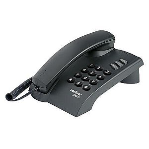 Telefone de Mesa Pleno Com Fio Preto Sem Chave 3 volumes Funções Flash Intelbras