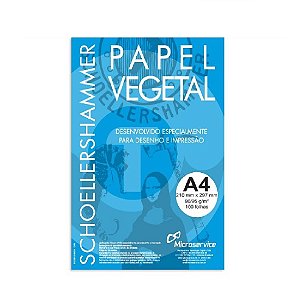 Papel Vegetal Pacote 50 Folhas - Microservice 60/65gm para Desenho, Serigrafia 210mm 297mm A4