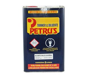 Solvente Universal Vinilíco Lata 5 Litros ou Caixa com 4 Unidades Petrus Para Serigrafia