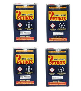 Solvente Retardador Universal Vinilíco Lata 5 Litros ou Caixa com 4 Unidades Petrus Para Serigrafia