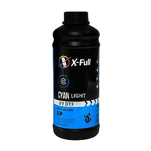 Tinta DTF UV 1 litro X-FULL Azul / Cyan Light Alta qualidade Durabilidade e Resistência