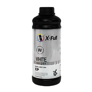 Tinta DTF UV 1 litro X-FULL Branco / White Alta qualidade Durabilidade e Resistência
