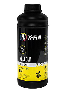 Tinta DTF UV 1 litro X-FULL Amarelo / Yellow Alta qualidade Durabilidade e Resistência