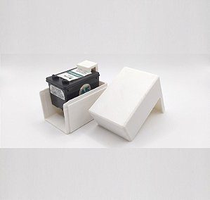 Caixa Clip Neutra para Cartuchos Jato de Tinta Branco com Espuma de Proteção