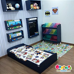Mini cama mobili kids na cor azul + colchão D18 