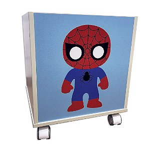 Baú organizador de brinquedos com tema homem aranha