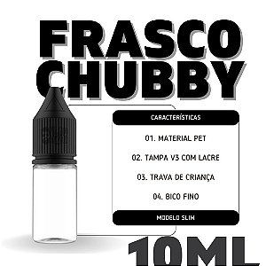Frasco Chubby V3 10ml Clear  - 1Un