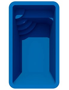 Piscina de Fibra Dominguinho (retangular banco e escada de canto)  - 4,0 m x 2,21 m x 1,30 m - 8.000 litros - Diazul Piscinas