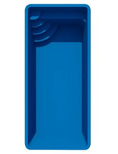Piscina de Fibra Domingo Azul com FRISO- 7,30 m x 3,30 m x 1,40 m - 28.000 litros - Diazul Piscinas