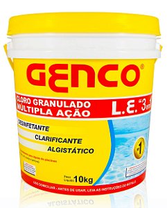 GENCO LE - Cloro Granulado Múltipla Ação 3em1 - 10kg - Genco