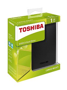 HD Externo Toshiba Portátil Canvio Basics USB 3.0 1TB Preto (HDTB310XK3AA)