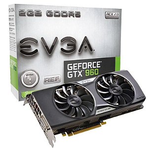 EVGA GeForce GTX 960 2GB ACX 2.0 GAMING Whisper Silent Cooling Gaming (02G-P4-2963-KR)