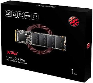 SSD Adata XPG SX6000, 1TB, M.2 NVMe, Leitura 2100MB/s, Gravação 1500MB/s (ASX6000PNP-1TT-C)