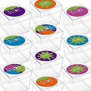 Caixinha Acrílica para Lembrancinha Festa Slime - 20 Unidades - Lembrafesta