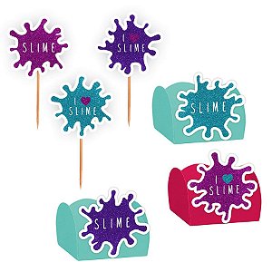 Kit Decoração Festa Slime  - 100 Itens - Lembrafesta