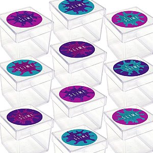 Caixinha Acrílica para Lembrancinha Festa Slime - 20 Unidades - Lembrafesta