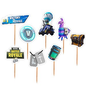 Topper para Docinhos Festa Fortnite - Sortido - 24 unidades - Lembrafesta