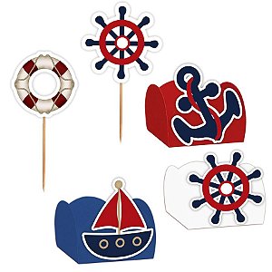 Kit Decoração Festa Marinheiro - 100 Itens - Lembrafesta