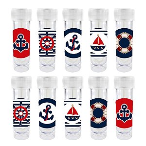 Mini Tubete para Bolha de Sabão Lembrancinha Festa Marinheiro - Sortida - 20 unidades - Lembrafesta