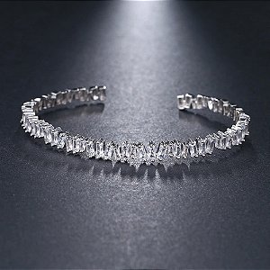 Pulseira Bracelete Prata Ou Dourada Zircônia Noiva Debutante