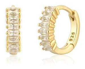 Brinco Argola Pedra De Zircônia F Ouro 6 Mm Clicker 2 3 Furo