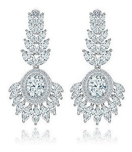 Brinco Noiva Pedra Zirconia Prata Festa Debutante Luxo