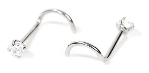 Piercing Nariz Nostril Aço Pedra Zirconia 2 Mm Pt De Luz