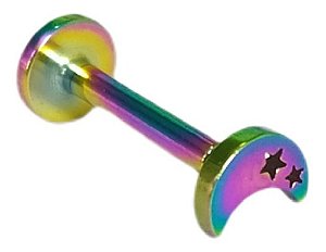 Piercing Tragus Labret Cartilagem Mini Lua Estrela 4 Mm Aço
