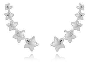 Brinco Ear Cuff  Estrelas Folheado A Prata Antialérgico