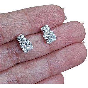 Brinco Zirconia Noiva Dourado Folheado A Ouro 18k Semi Joia