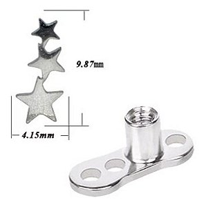 Piercing Microdermal Trio De Estrela Base + Topo