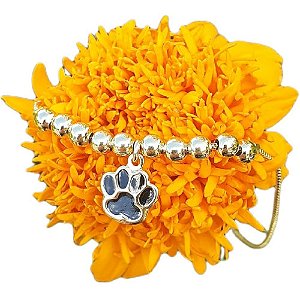Pulseira Infantil Pingente Pet Patinha Folheada Semi Joia