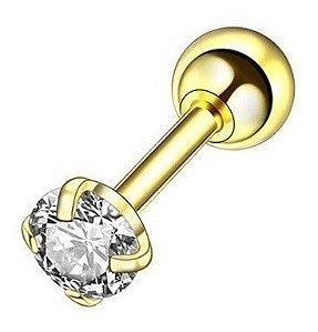 Piercing Tragus Cartilagem Ponto De Luz Dourado 2 3 4 5 Mm
