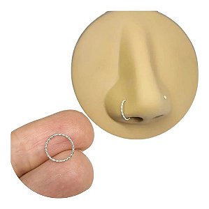 Piercing Argola Trançada Prata 925 6 Mm 8 Mm Fina 0,6 Mm