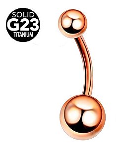 Piercing De Umbigo De Titânio Anodizado Rosê Gold