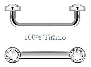 Piercing Surface Pedra Cristal 100% Titânio