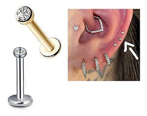 Piercing Orelha Mini Ponto De Luz Australiano Aço Cirúrgico