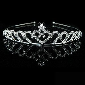 Coroa Tiara Dama Daminha Noiva Strass Pérola Prata Barata