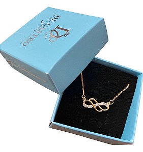 Colar Infinito Namorado Zirconia Dourado F Ouro 18k