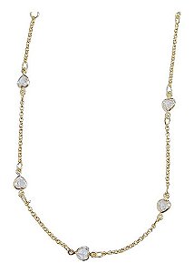 Colar Infantil Pedra Zirconia Coração Folheado A Ouro 18k