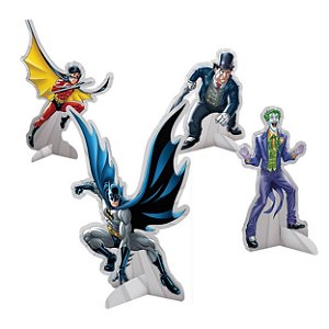 Enfeite Decoração de Mesa Batman Clássico com 8 Un - Festcolor