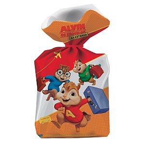 Sacola Surpresa Plástica Alvin e os Esquilos com 8 Un - Festcolor Promo