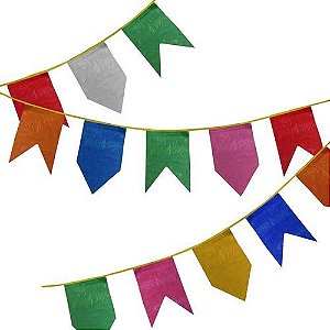 Bandeirinha de Plástico Festa Junina com 10 Mts Colorida
