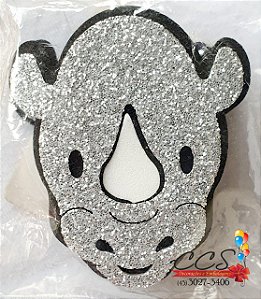Aplique Decorativo Decorama Rinoceronte de EVA de Glitter com 5 Un - Duplart