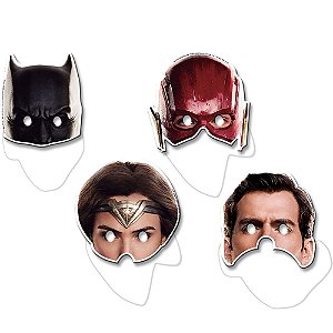 Máscara Festa Liga da Justiça o Filme com 8 Unidades - Festcolor Promo