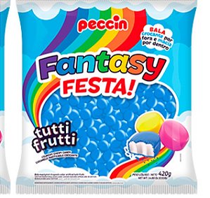 Bala Mastigável Fantasy Azul Pacote com 420 Gramas - Peccin