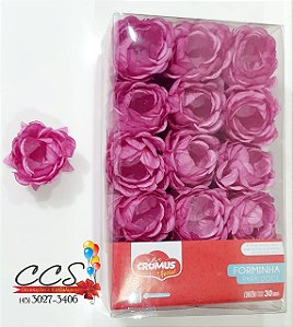 Forminha Para Doces Flora - Rosa Chiclete com 30 Unidades - Cromus 28610707